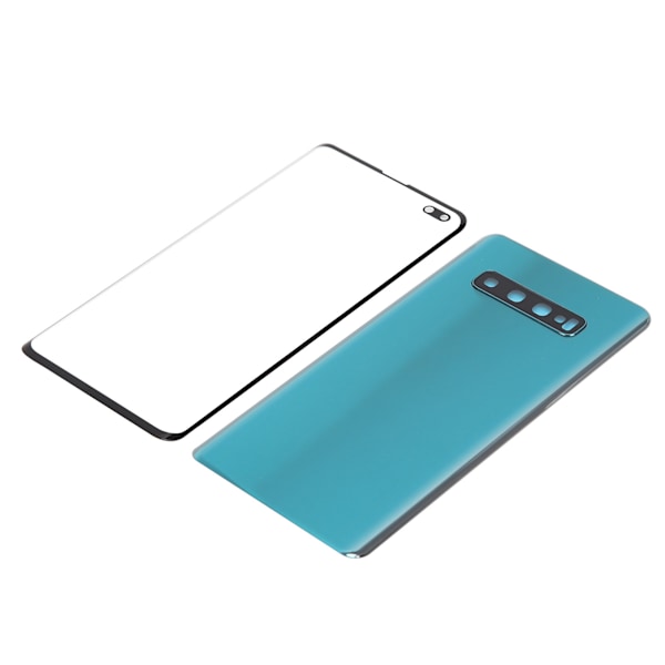 Matkapuhelimen takalasin kansi ja ulompi lasipaneelin korvaus Samsung S10+Plus -puhelimelle (vihreä)