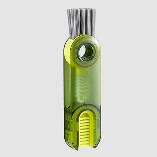 3 i 1 kopp lock rengöringsborste ABS Halkfritt grepp Transparent grön multifunktionell kopp rengöringsverktyg för isolerad mugg