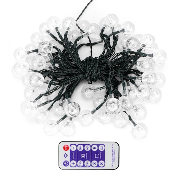 Vattentäta 10 m 60 LED-chips Solar Powered Ball Bulb String Lights för festlig festdekoration