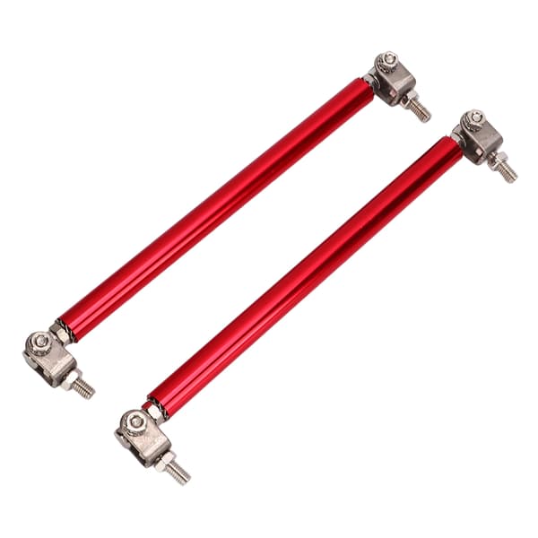2 st Bumper Lip Diffuser Rod 15cm Sträckbar Rostfritt Stål Splitter Support Tie Pull Bar Röd