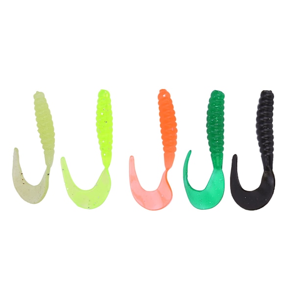 T0053 25ST Mjukt gummi Fiskedrag Grub Konstbete Simmask Set Verktygstillbehör