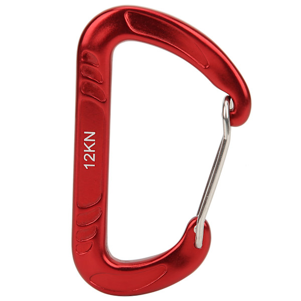 12KN D-formet Karabiner Fjederbelastet Port Snap Hook Hurtigkobling Lås Sikkerhedsspænde Låsning til Faldskærmsudspring (rød)