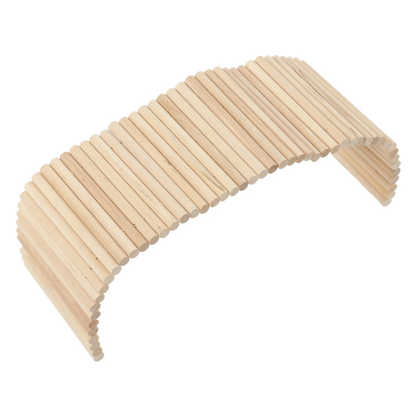 Pet Hideout Bridge Træsikker bøjelig lille klatretunnel til kæledyr til kaniner marsvin hamstere 15x60cm
