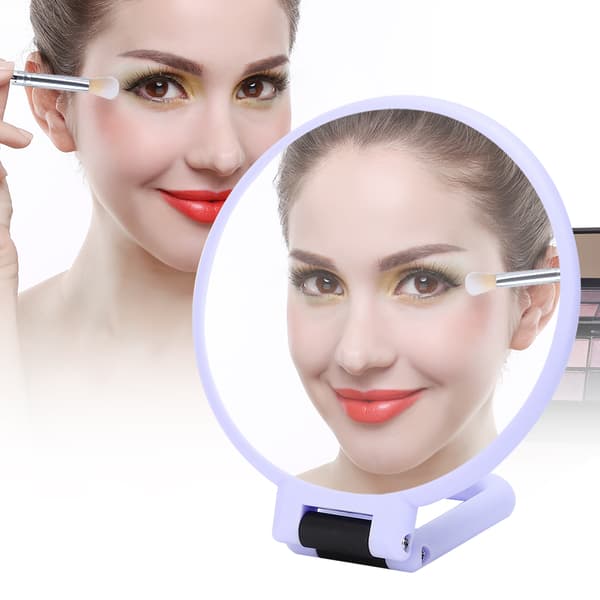 5X Magnifying Foldable Adjustable Makeup Mirror Travel Portable Makeup Mirror Purple