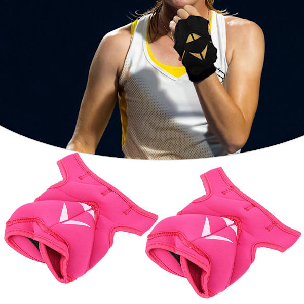 2st 2lb sport unisex halvfingerviktade handskar sandsäck för boxning träning fitness(rosa)