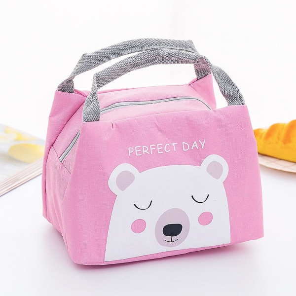 Söt Thermal Lunch Bag Kvinnor Lunch Box Läcksäker isolerad väska Dragkedja Tote Bag Little White Bear