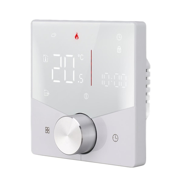 Smart termostatknopp Design LCD-färgskärmspanel Digital termostat för bastu Golvvärmesystem Vit