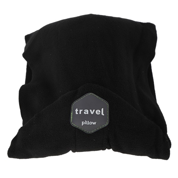 Nap Neck Pillow Soft Cervical Spine Protection Comfortable Support Travel Pillow with Scarf for Airplane Car Office Black