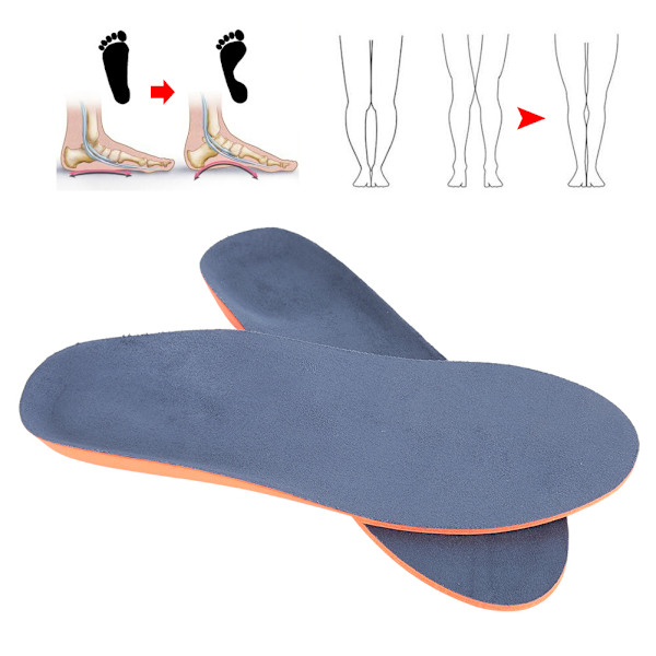 Unisex ortopedisk innersula X/O-form Benkorrigering Platt fotvalvstöd Ortotics Ortopediska padsOrange XS (35-37)