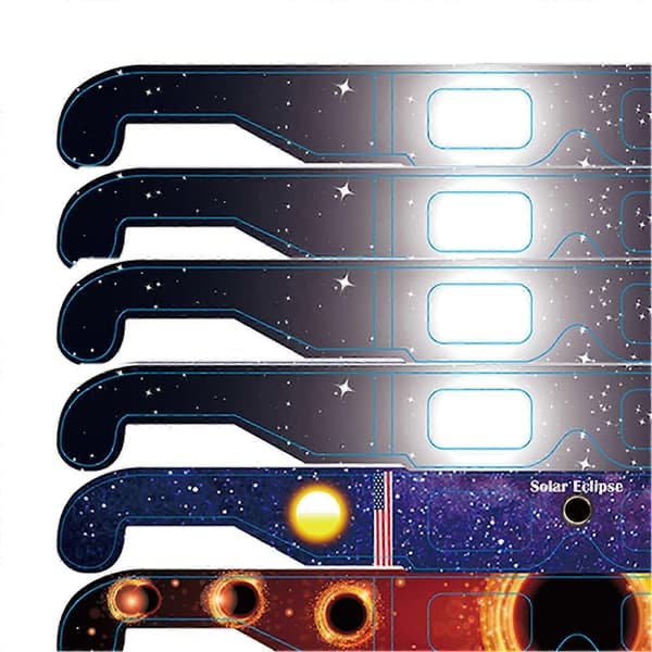 10 stk. solformørkelsesbriller plastramme papir solformørkelsesbriller til solobservation