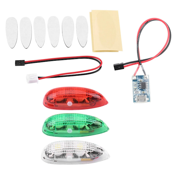 3 stk/sæt Drone Flash LED trådløst lys til RC Fix Wing Flyvemaskine Helikopter