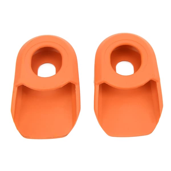 2PCS Bicycle Crank Protector Silicone Bike Crank Arm Sleeve Protective Case Orange