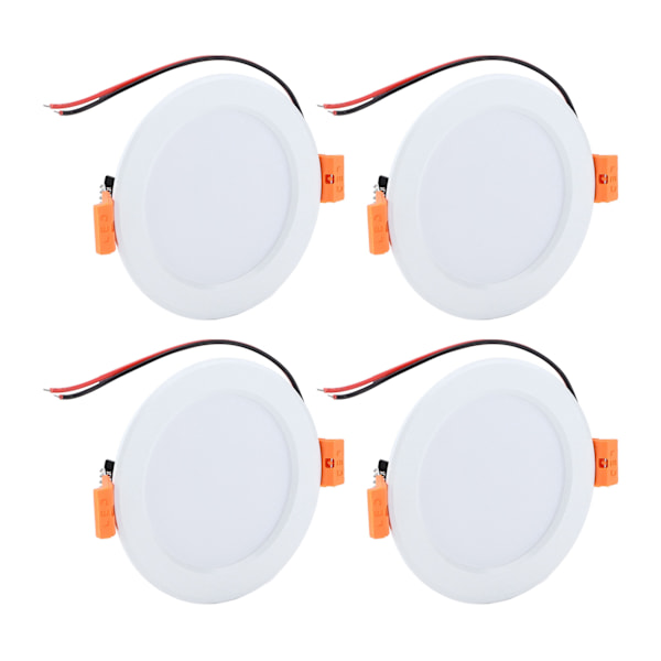 4 stk 4 tommers RV Takkuppelys 300LM 6000K Rund Nedlys Bil Interiørbelysning Hvit for Caravan Yacht DC 12V 3W