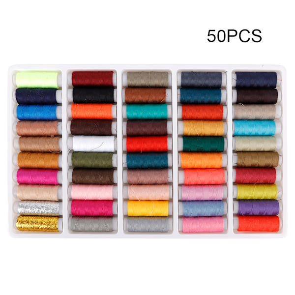 50 Pcs Different Colors Polyester Sewing Thread Machine Spools Bobbin String