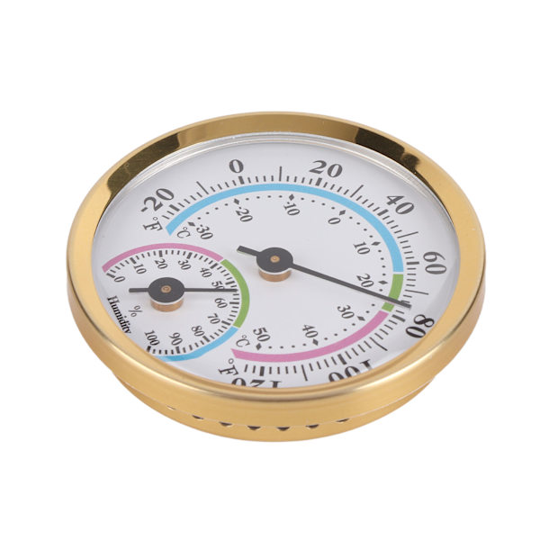 Minipekare Typ Termometer Hygrometer Inomhustemperatur Luftfuktighetsmätare Monitormätare TH103C Guld Skal Färg Framsida
