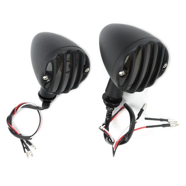 2 st LED Blinkers Lampa Indikator Ljusstark Gul Färg Vattentät Passar för Honda Retro Motorcykel Svart