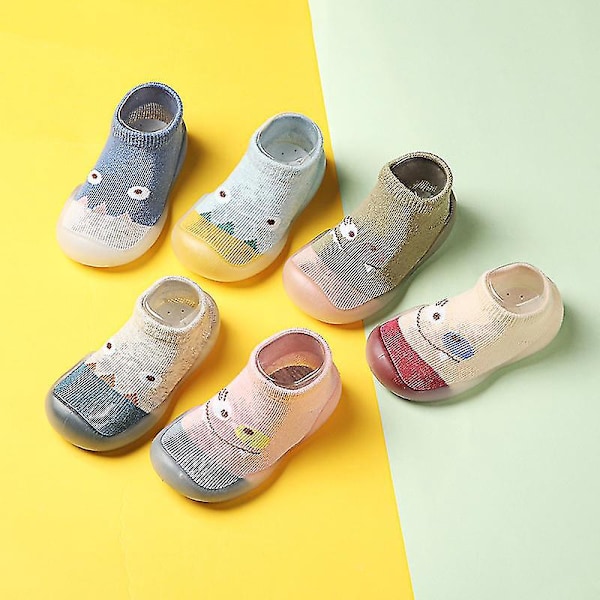Bomullshalkskydd inomhus tåslippersockor skor för baby 26-27 ljusgrå