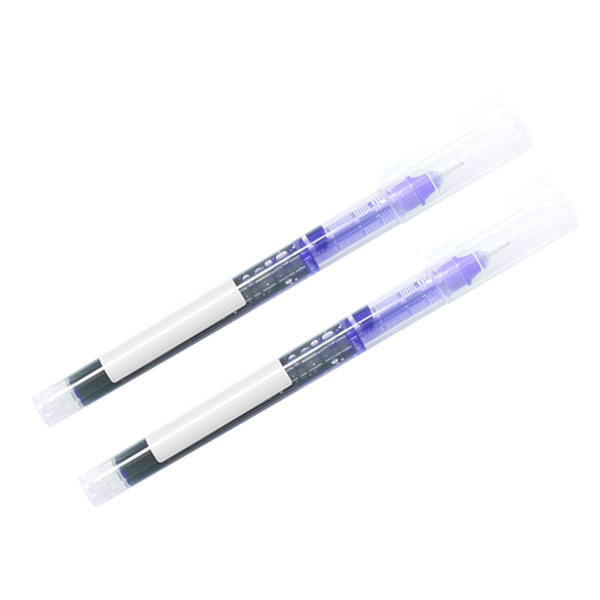 2 stk Rollerball Pen 0,5 mm Finspids Hurtigtørrende Rolling Ball Flydende Blækpen til Studerende Blå