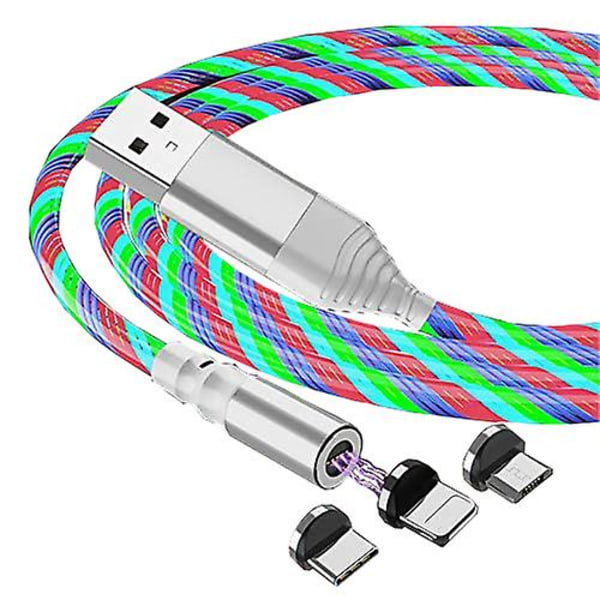 1 m magneettinen latauskaapeli USB kaapeli Lightning Type C Androidille Colorful
