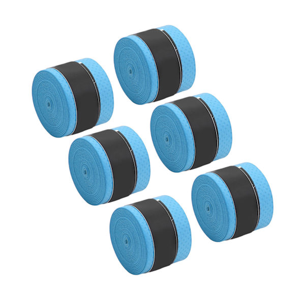 6 stk. tennisracket grebtape PU mat, antislip svedabsorption Badmintonracket tape Sporttilbehør Blå