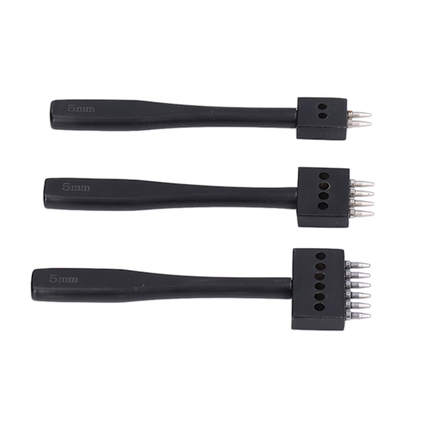 3 kpl Piikkileimasintyökalusetti Nopea lävistys Eri kokoja Erittäin luja Ammattimainen muotoilu DIY Nahkarivileimasin 5 mm