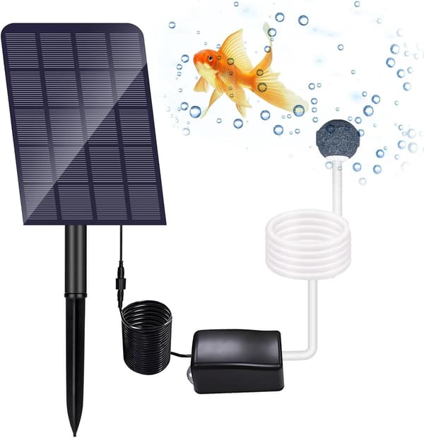 Solcelledamluftare, 2,5 W solcelleluftpumpe, solcelledam, akvarium[LD]