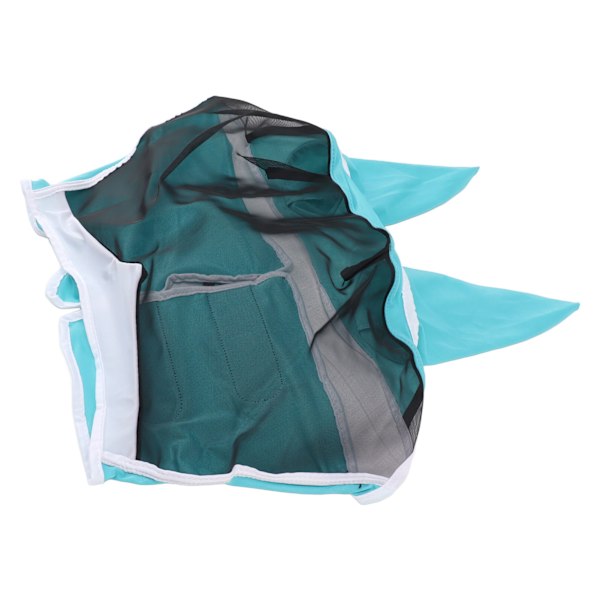 Hestefluemask Allround Mesh Andas Fluemask Elastisk UV-beskyttelse Hest Ansiktsmaske med Ører Blå L 45x54cm / 17,7x21,3in