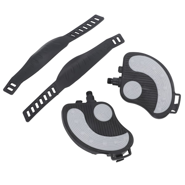 2 stk. motionscykelpedaler med stropper PP PVC rustfrit stål Universal justerbare motionscykelpedaler Clips til hjemmegymnastikcykling