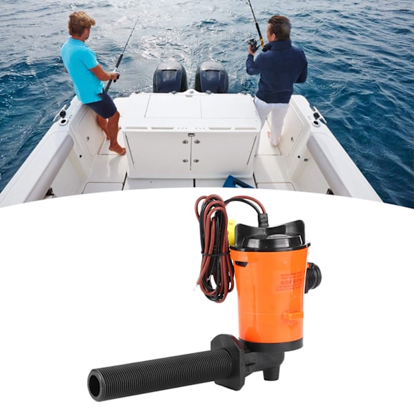 12V 800GPH Levende Agns Tank Lufter Drænbar Patron Bådlüftepumpe Bådudstyr SFBPI-G800-05