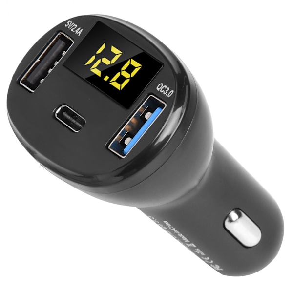 5V/2,4A QC3.0 Dobbel USB Hurtig Ladestasjon Billader Sigaretttenner Adapter Universal