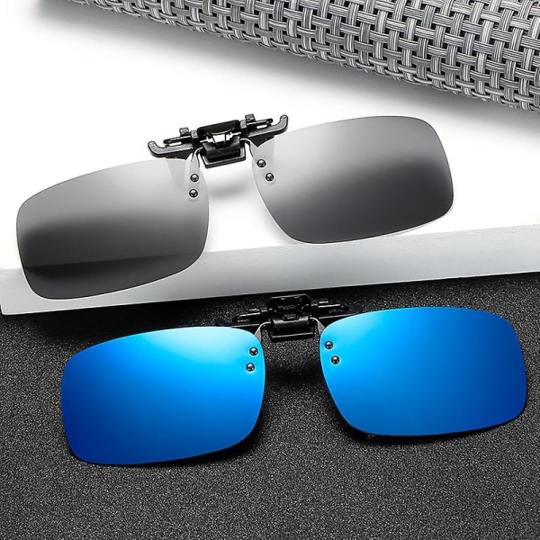 Clip-on solbriller -3 par polariserede Clip On Flip Up solbriller over briller til mænd Kvinder Udendørs kørsel Fiskeri