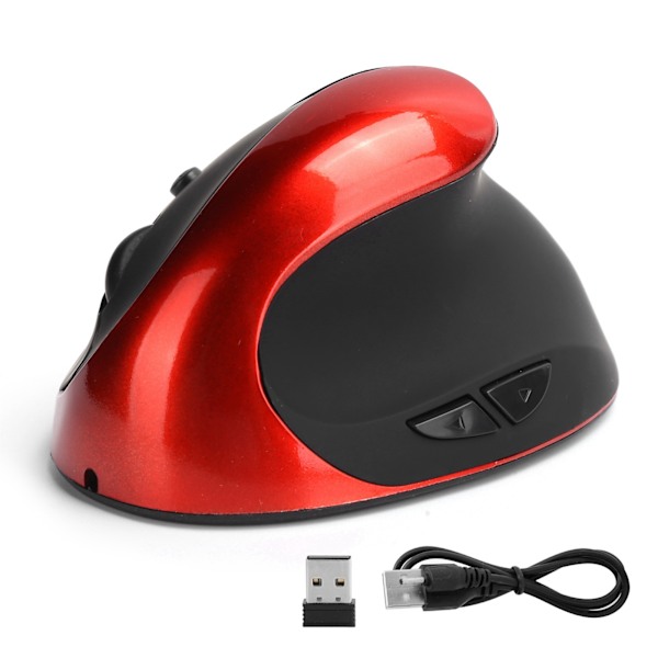 Optisk Vertikal Mus Trådløs 3. Generasjon Høyre Hånds Ergonomisk Grep Kontor Gaming Datamus Rød