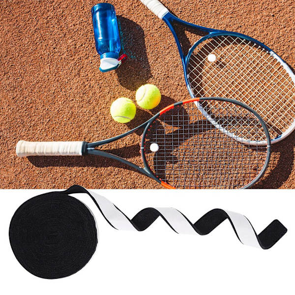 10M polyesterikuituinen hikoilunimeävä Anti-liukumaton sulkapallomailakahvan teippi Hengittävä pehmeä tuntuma Tennismaila hikoilunimeävä kääre (musta)