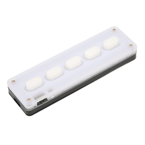 Programmerbart knappsæt 5 taster Ledningsført USB Trådløs Bluetooth Dobbelttilstand Mini Silikon Lydløs DIY Programmerbart Spiltangentbord Hvid