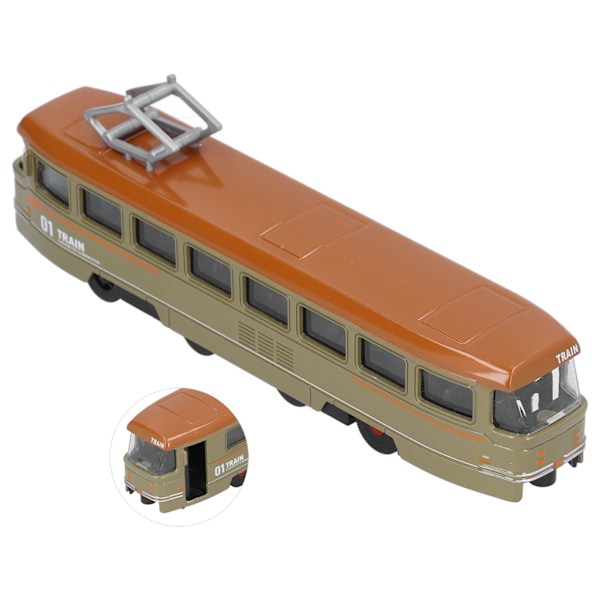Børne Legering Trolley Bus Legetøj Kid Simulering Træk Tilbage Bus Model Dekoration Fødselsdagspresente Grøn