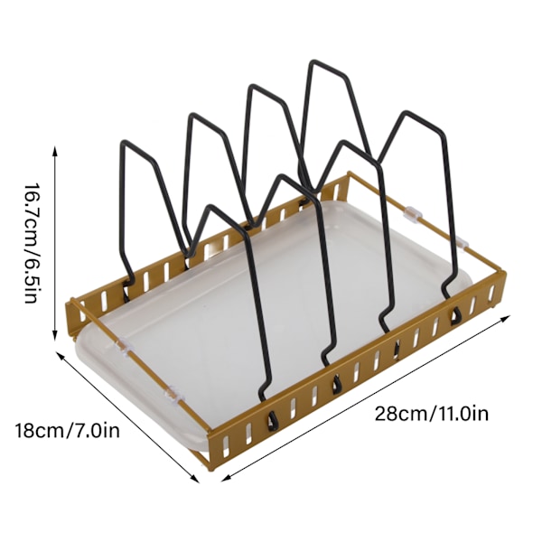 Grytlock Förvaringsställ Expanderbar Pan Rack Organizer Hållbar rostfritt stål Kök Pot Pan Organizer