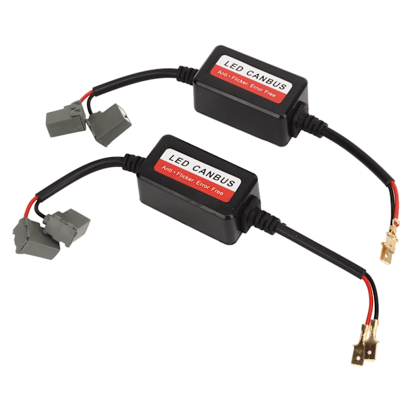 2 stk H1 LED Lysdekoder 12V DC Anti-Flimmer Motstand Dekoder for LED Hovedlys Tåkelys