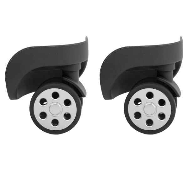 2 st bagagehjul 360 graders roterande tyst slitstarkt ABS-gummi resväska hjul med skruvar för utbyte reparation svart
