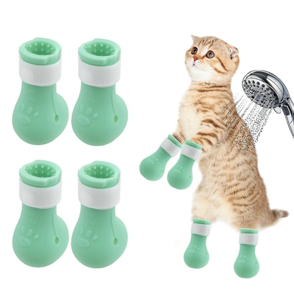 Kattesko Badekar Vask Kattklopotebeskytter Silikon Justerbar Anti-ripe Sko Katter Støvler Katteutstyr