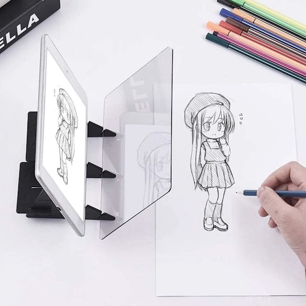 Tegnelinje Pad Bærbar Billedprojektor Reflektor Anime Sketch Tegnebræt til Voksne og Børn