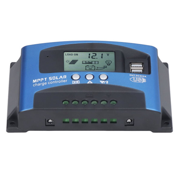 12V 24V Solcelleladningsregulator MPPT Fotovoltaisk Panellader LED Intelligent Gate-lysregulator 60A