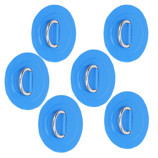 6 stk Oppustelig Båds D-Ring Pude Patch PVC Holdbar Marine Rustfrit Stål Fast Spænde (Blå)