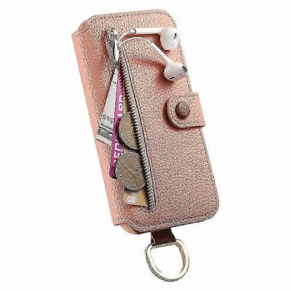 Galaxy A33 5G Läderfodral med Handledsrem, Kortfack och RFID-blockering Pink