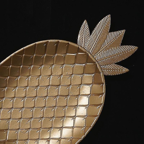 Dekorativ bricka gyllene ananas bricka Smycken bricka (liten)