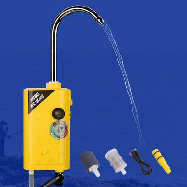 Bærbar Fiskesyrepumpe Vandabsorber Smart Automatisk Induktion LED Fiskesyrepumpe