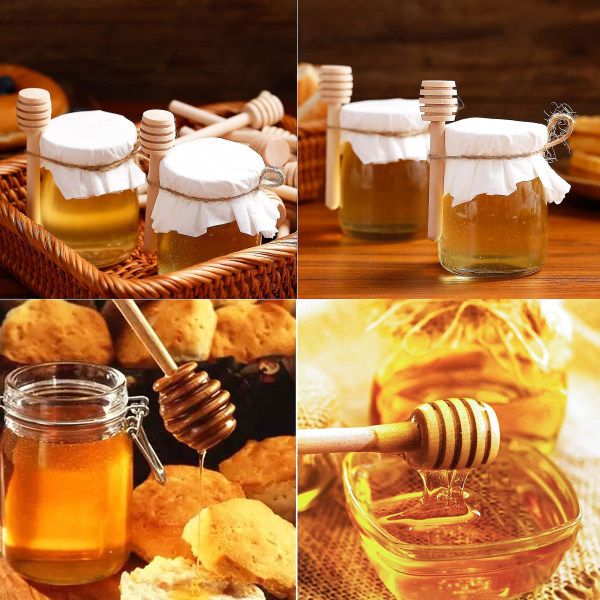 10 st Honey Dipper Sticks, 3 Inch / 8 Cm Mini Wooden Honeycomb Stick, liten honungsskedar Omrörarsticka för honungsburk