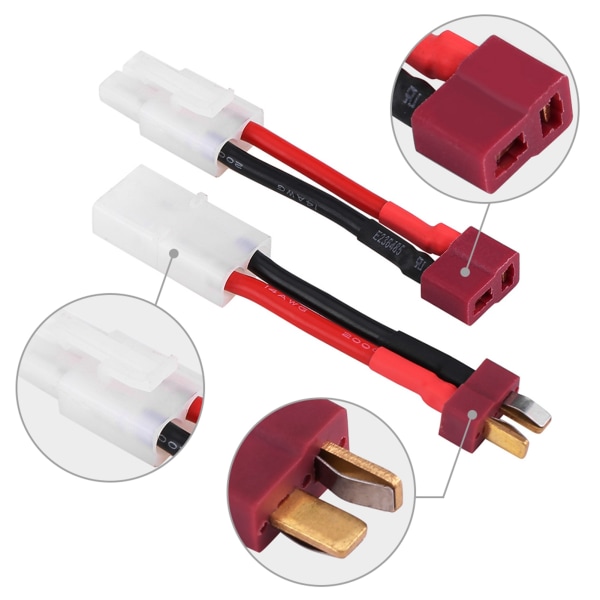 2 kpl/setti T-liitin naaras / uros Tamiya uros / naaras Adapteri kaapeli 14 AWG johto RC tarvikkeet