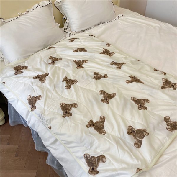 Airconditioneringsdyne Quilt Let sommerdyne med bjørnemønster til middagslur 150x200