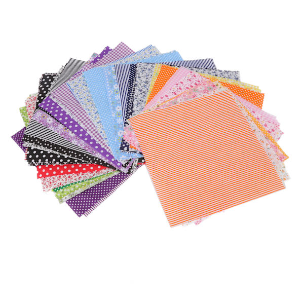 Bomullsquilttyg 9,8 x 9,8 tum blandade färger Lätt att stryka Multipurpose blommigt lapptäckstyg för Craft DIY 56 färger