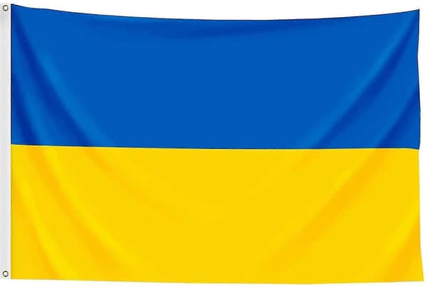 Ukrainas flagg utendørs innendørs dekor Ukrainske nasjonale flagg polyester med messingmaljer Ukrainas flagg 1PCS